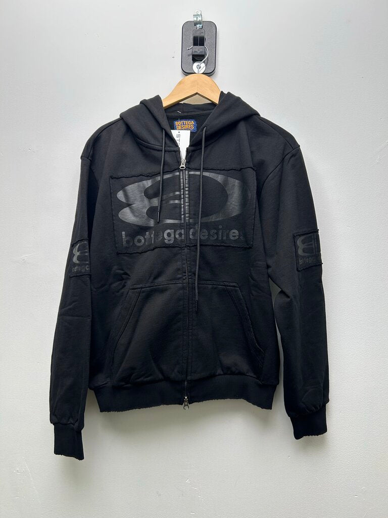 New Bottega Desires Black Zip Up Hoodie size M
