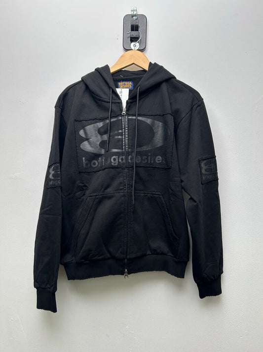 New Bottega Desires Black Zip Up Hoodie size M