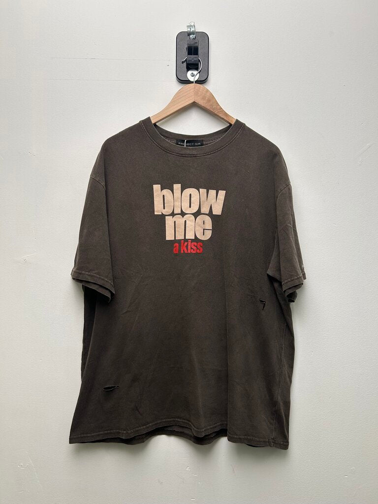 New Project G/R Blow Me Brown Tee size L
