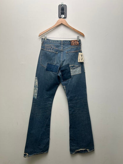 Kapital Flare distressed Blue Denim size 32