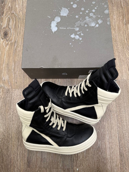 Preowned Rick Owens Black White Geobasket Sz.33 (1Y)