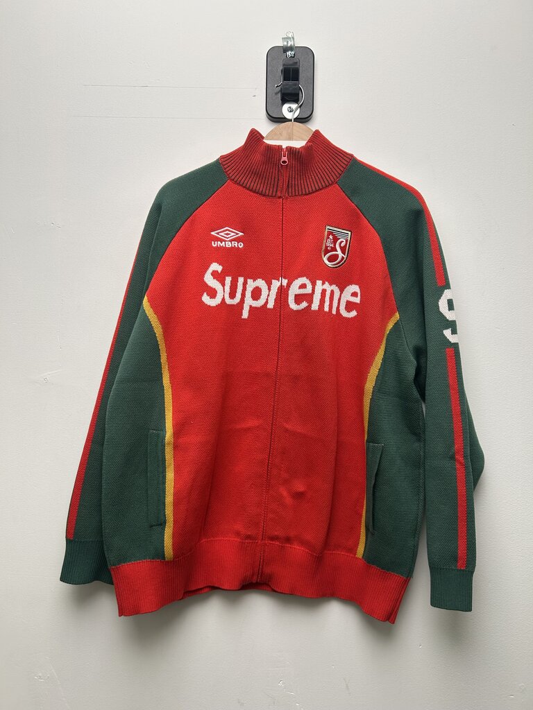 New Supreme Umbro Red Green Zip Up Sweater size M