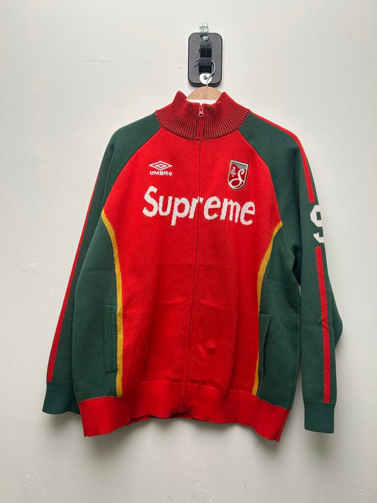 New Supreme Umbro Red Green Zip Up Sweater size M