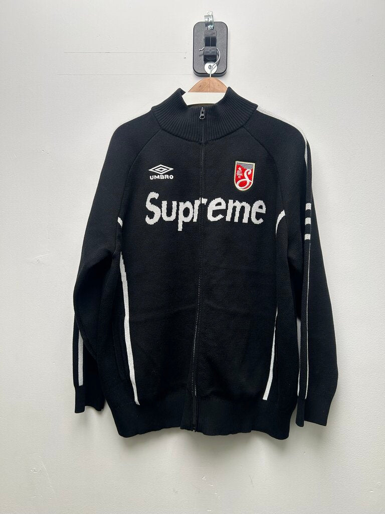 New Supreme Umbro Black White Zip Up Sweater size M