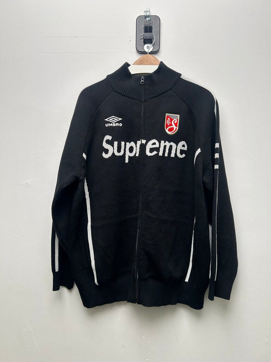 New Supreme Umbro Black White Zip Up Sweater size M