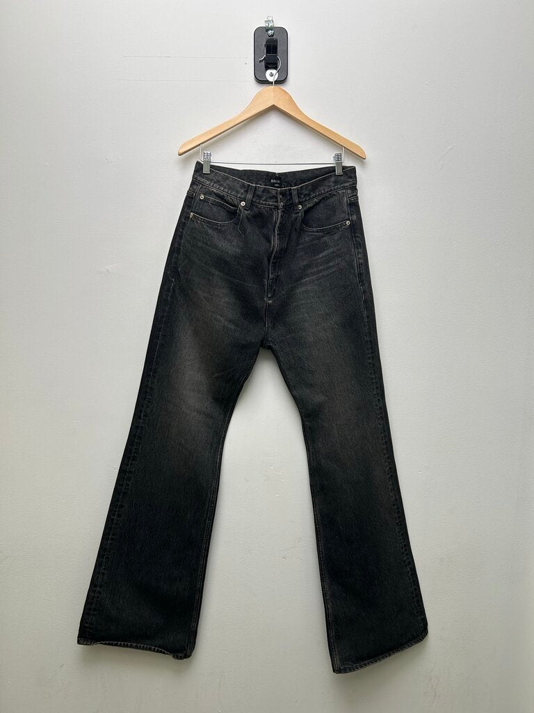 New Balenciaga Black Washed Flair Denim Sz.32