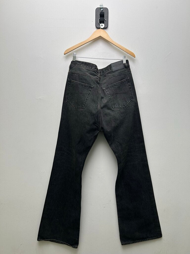 New Balenciaga Black Washed Flair Denim Sz.32