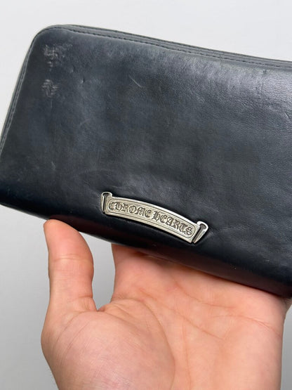 Preowned Chrome Hearts Fluer Zip Wallet
