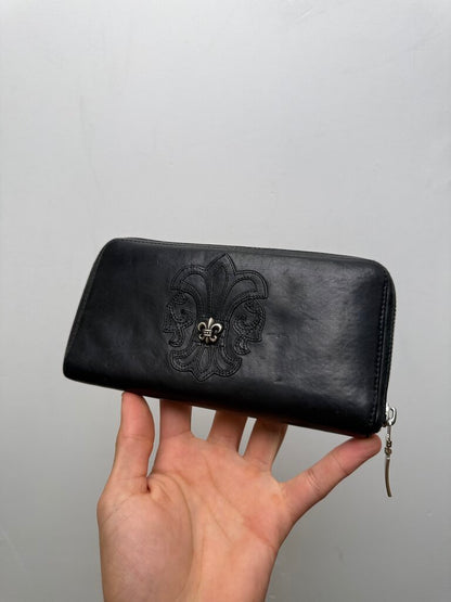 Preowned Chrome Hearts Fluer Zip Wallet