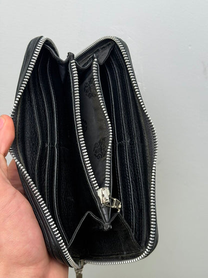 Preowned Chrome Hearts Fluer Zip Wallet