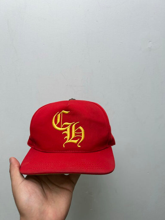 Preowned Chrome Hearts Red Yellow Ch hat