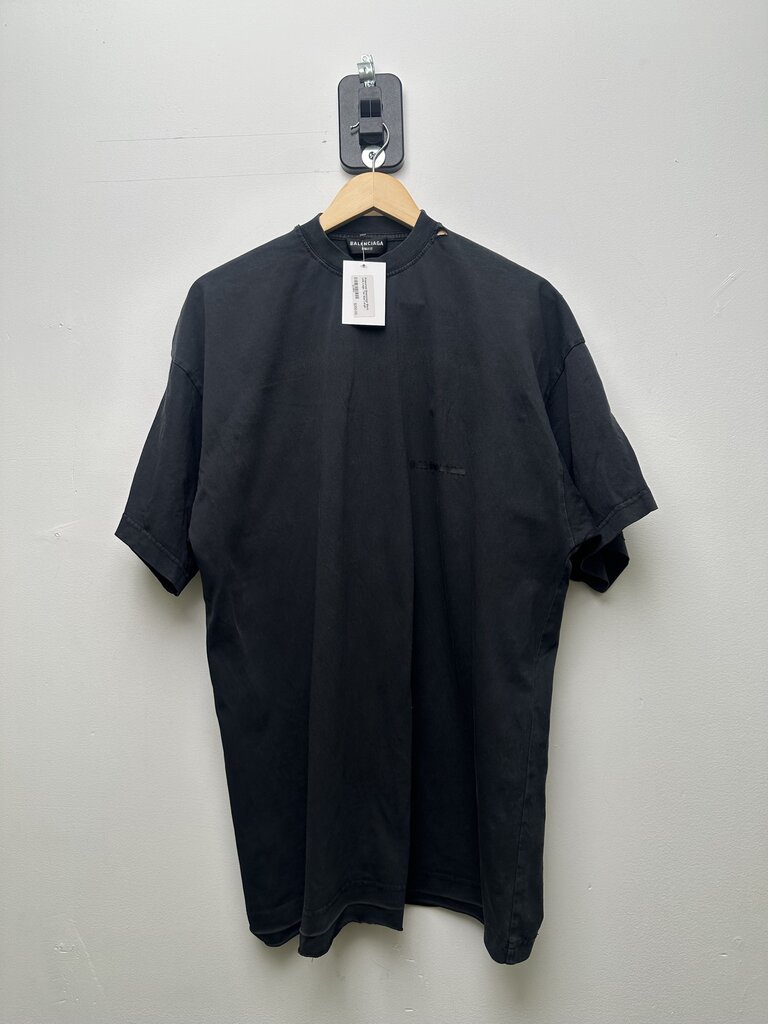 Preowned Balenciaga Black Line Logo Tee Size Large