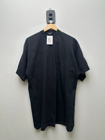 Preowned Balenciaga Black Line Logo Tee Size Large