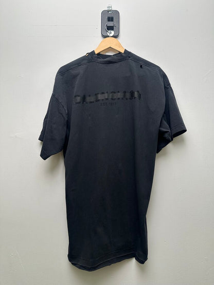 Preowned Balenciaga Black Line Logo Tee Size Large