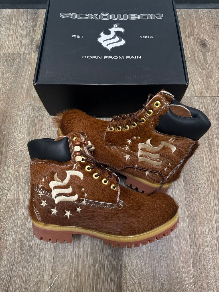 New Sicko Mohair Brown Boots Size 42