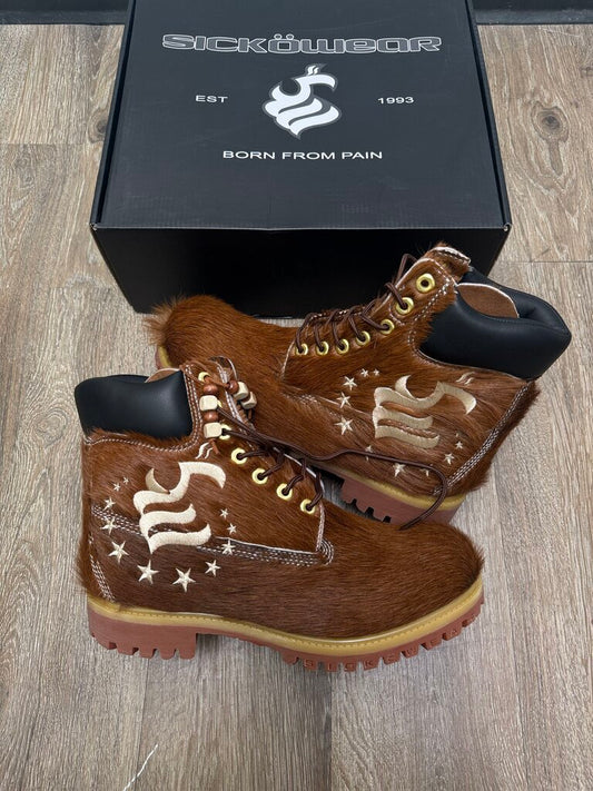 New Sicko Mohair Brown Boots Size 44