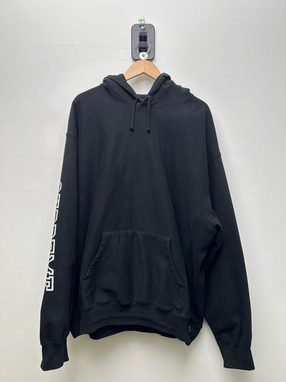 Preowned Supreme Black Collegiate Sleeve Hoodie Size XXL