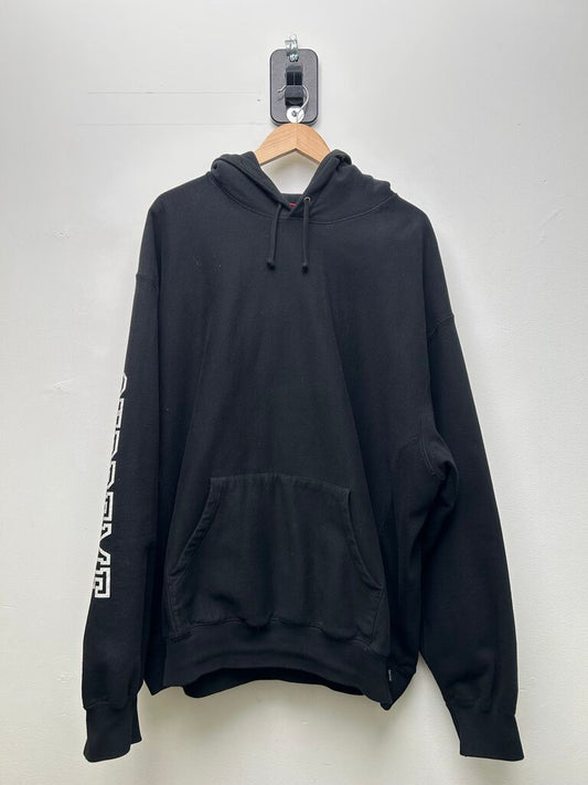 Preowned Supreme Black Collegiate Sleeve Hoodie Size XXL