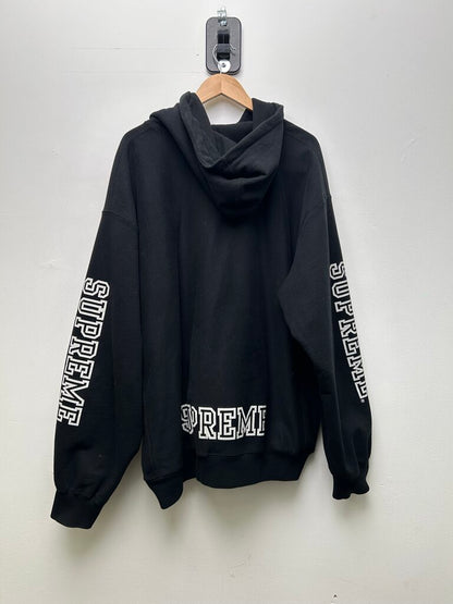 Preowned Supreme Black Collegiate Sleeve Hoodie Size XXL
