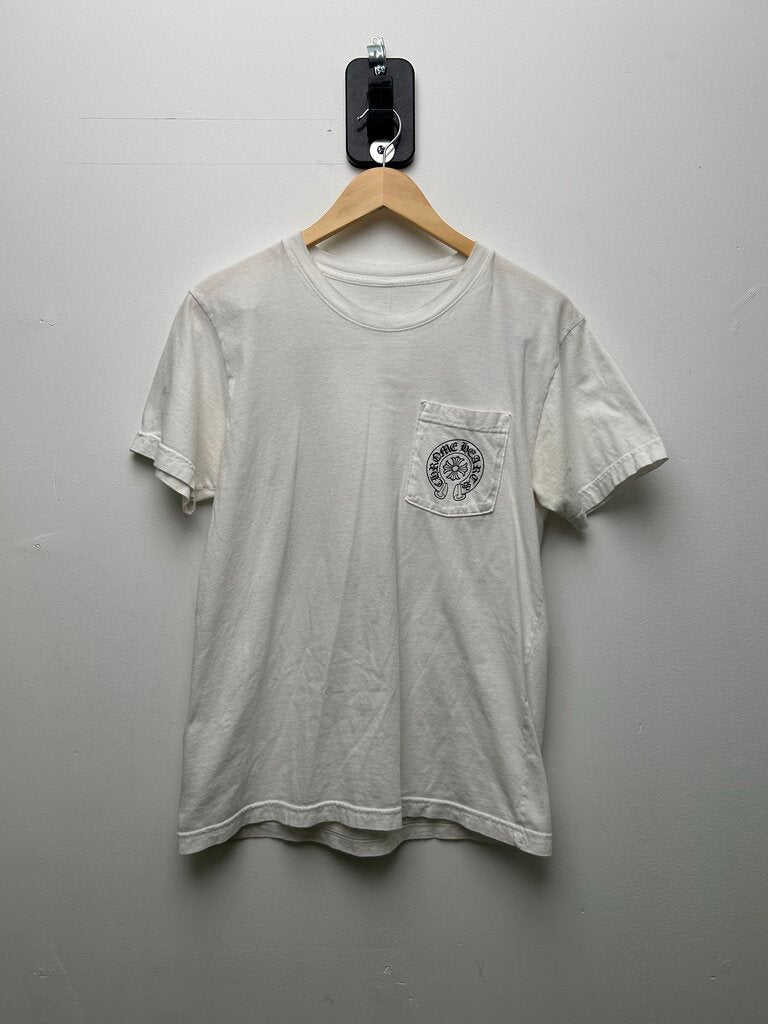 Preowned Chrome Hearts Jesse Jo Fire Of Love White Tee Sz.Medium