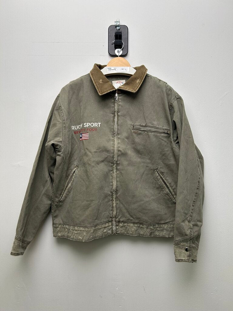 New 74 Is War Olive Rugby Sport Jacket sz.S
