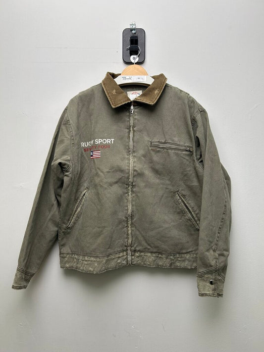 New 74 Is War Olive Rugby Sport Jacket sz.XL
