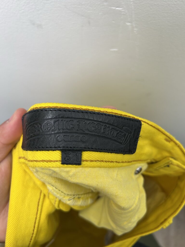 Preowned Chrome Hearts Yellow Patch Denim Size 32