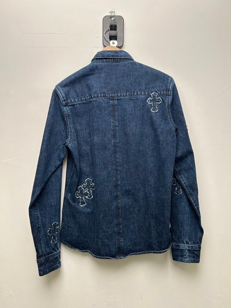 Chrome Heart Denim Patch Denim Button Up size S