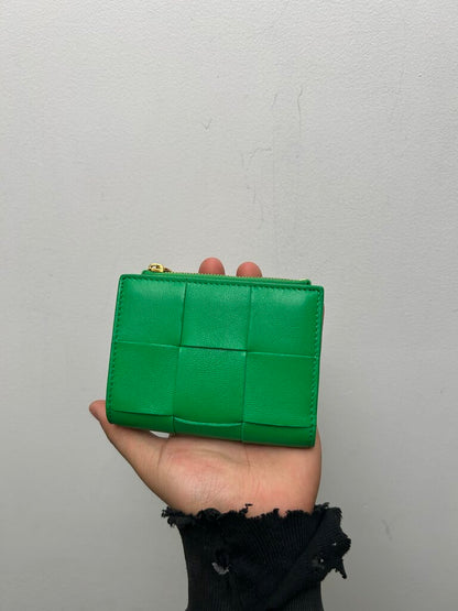 New Bottega Green Zip Wallet