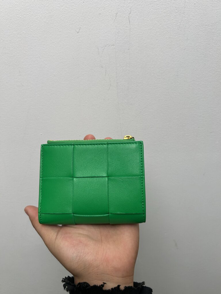 New Bottega Green Zip Wallet