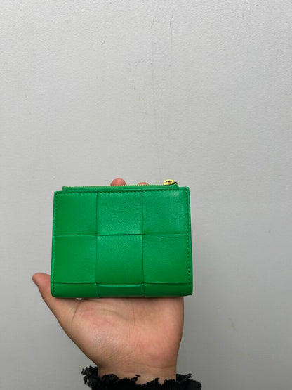New Bottega Green Zip Wallet