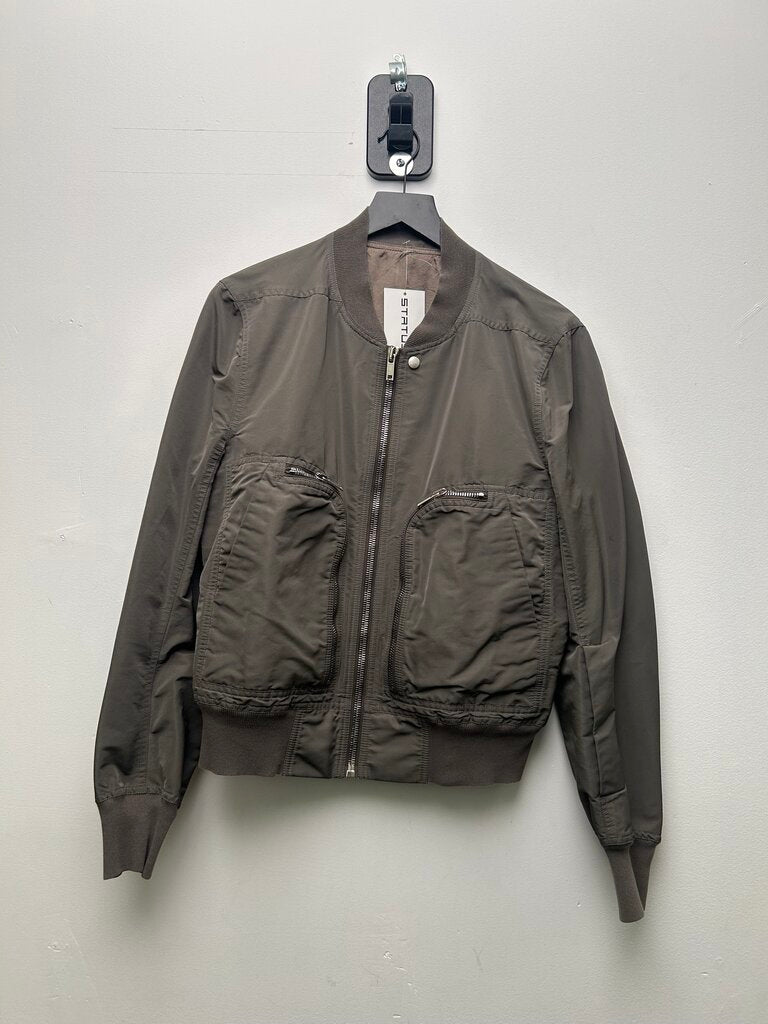 Preowned Rick Owens Grey Zipper Bomber size S