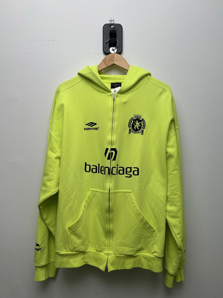 New Balenciaga Neon Paris Soccer Zip Up Sz.Large
