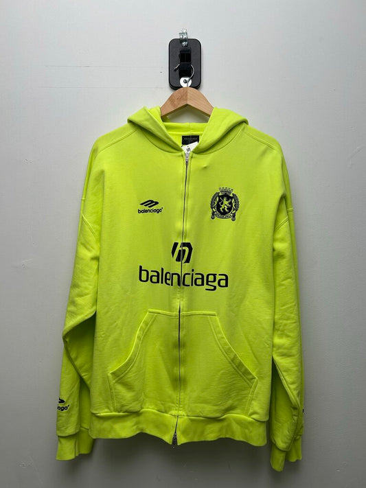 New Balenciaga Neon Paris Soccer Zip Up Sz.Large