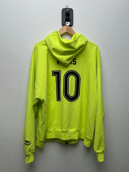New Balenciaga Neon Paris Soccer Zip Up Sz.Large