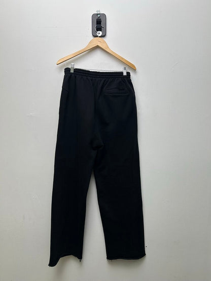 Preowned Balenciaga Small Logo Black Open Hem Sweatpants XS