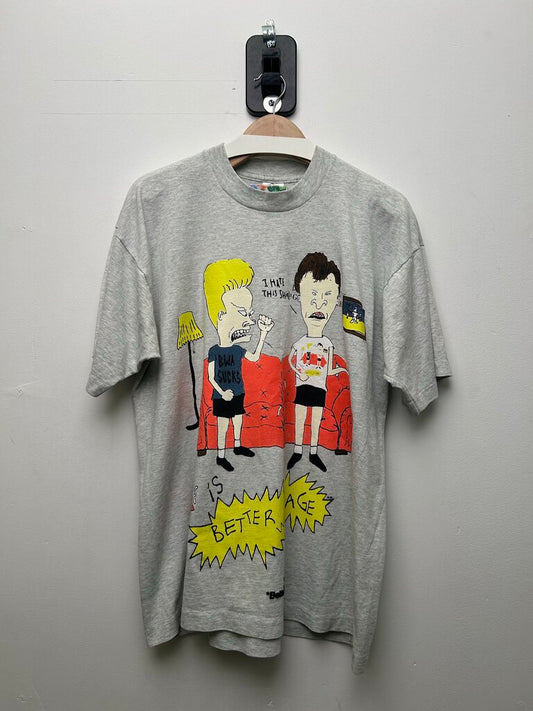 New Better With Age Beavis Grey Tee Size XL