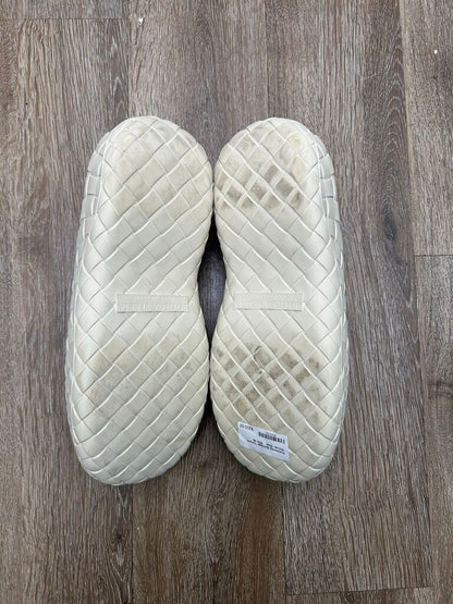 Preowned Bottega Veneta Woven Slide Cream Tan Size 45
