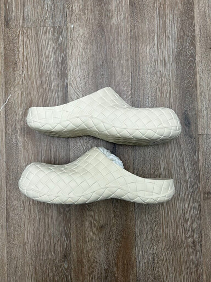 Preowned Bottega Veneta Woven Slide Cream Tan Size 45