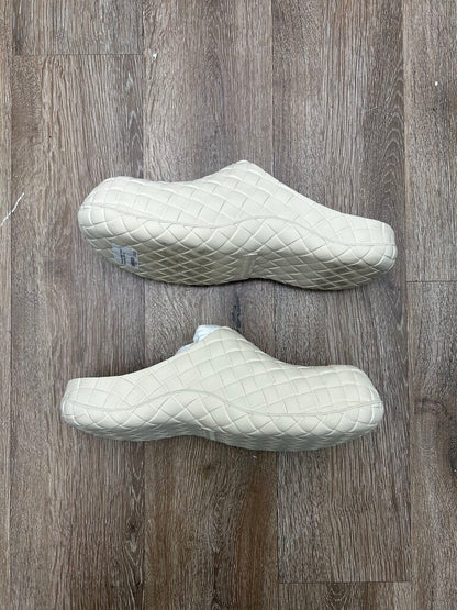 Preowned Bottega Veneta Woven Slide Cream Tan Size 45