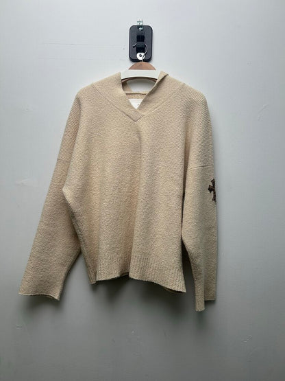 Chrome Hearts Cream Cashmere Cheetah Patch Hoodie Size M/L