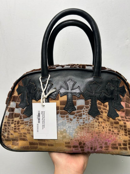 Preowned Chrome Heart Bowling Bag Disco Giraffe Print