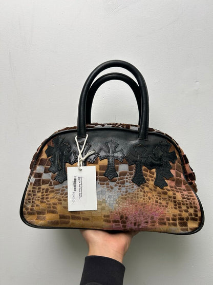 Preowned Chrome Heart Bowling Bag Disco Giraffe Print