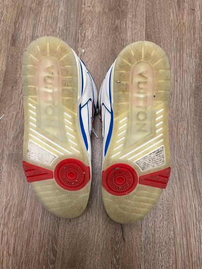 Preowned Louis Vuitton White Red Blue Trainer Sz LV 7 1/2