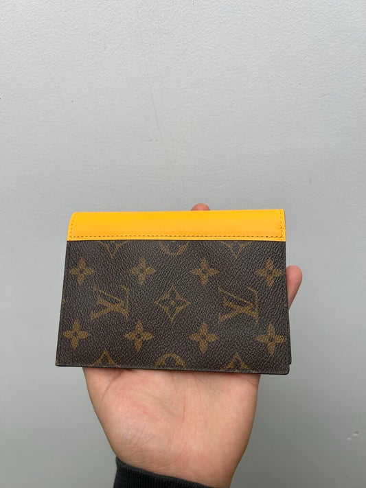 New Louis Monogram Brown Yellow Bi Fold Wallet