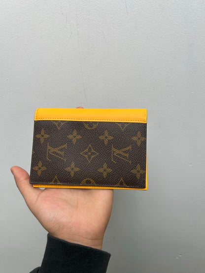 New Louis Monogram Brown Yellow Bi Fold Wallet