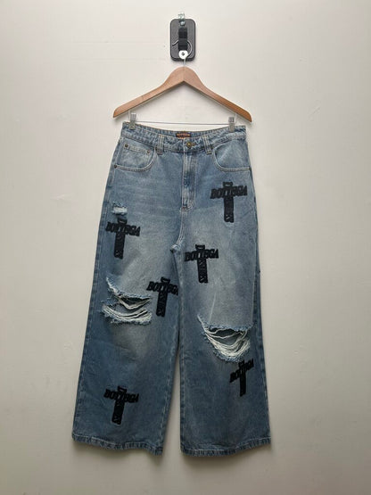 New Bottega Desires Lightwash Patch Denim size 30