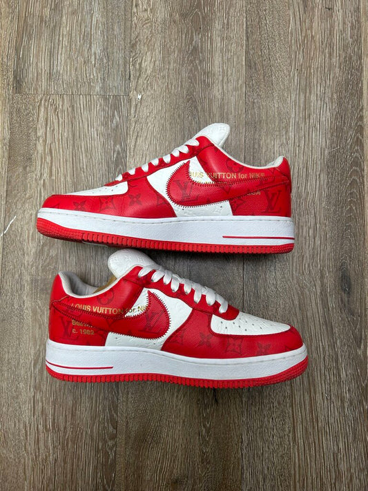 Preowned Louis Vuitton Red White AF1 Sz.8
