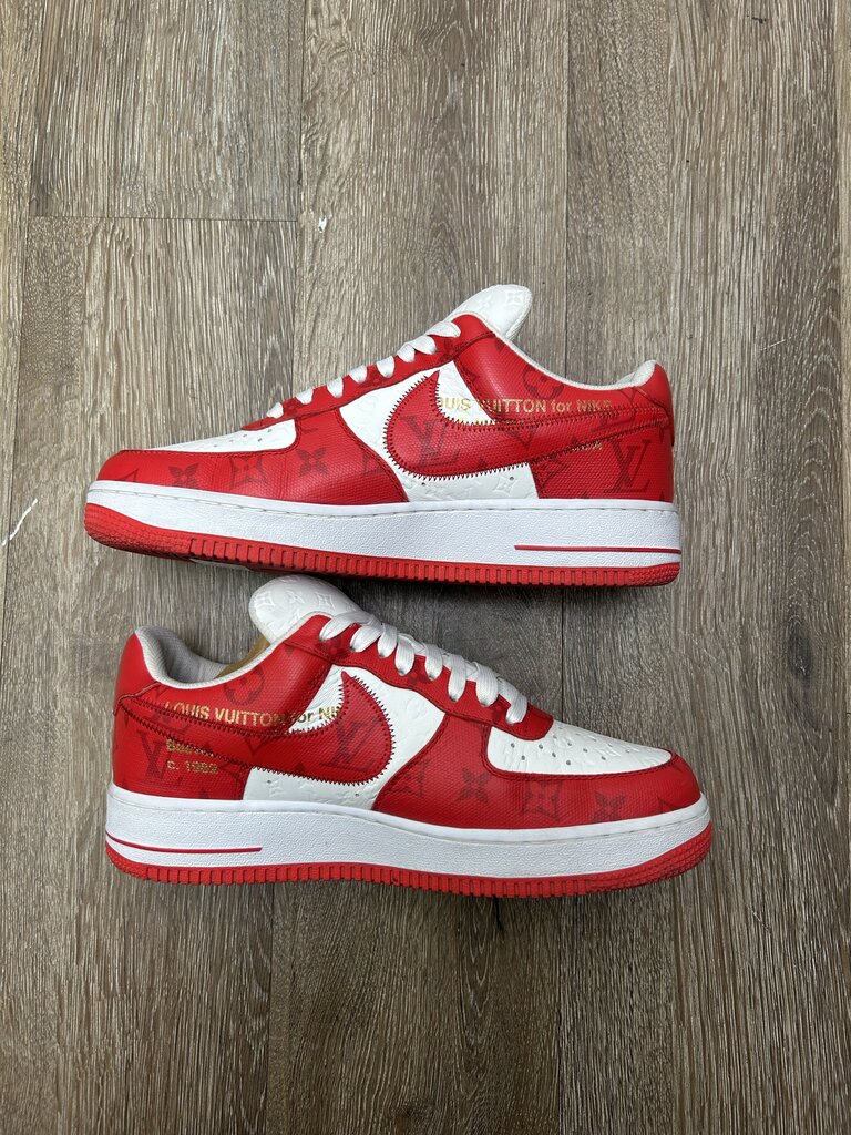 Preowned Louis Vuitton Red White AF1 Sz.8