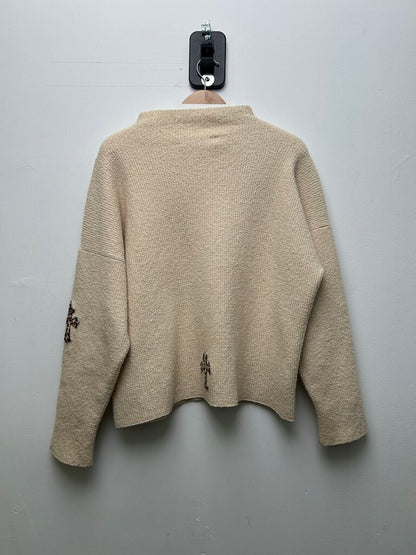 Preowned Chrome Hearts Cashmere Leopard Patch Creweneck Size